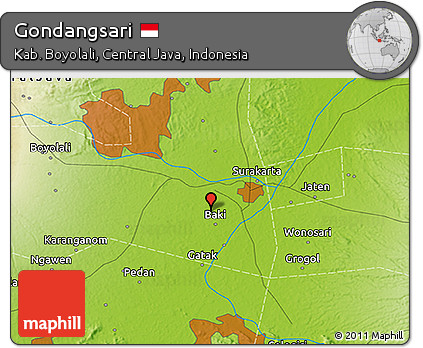 Physical 3D Map of Gondangsari