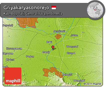 Physical 3D Map of Griyakaryasonorejo