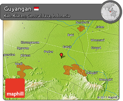 Physical 3D Map of Guyangan