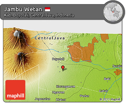 Physical 3D Map of Jambu Wetan