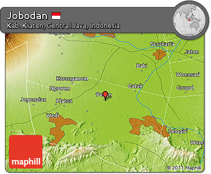 Physical 3D Map of Jobodan