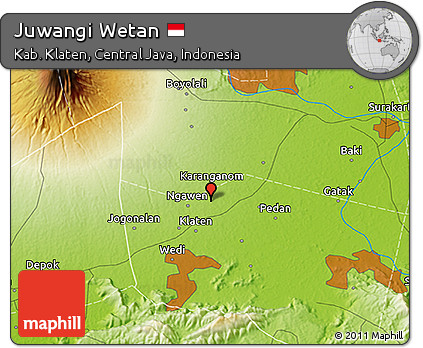 Physical 3D Map of Juwangi Wetan