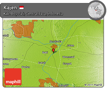 Physical 3D Map of Kajen