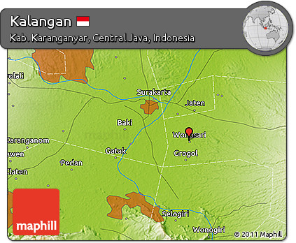 Physical 3D Map of Kalangan