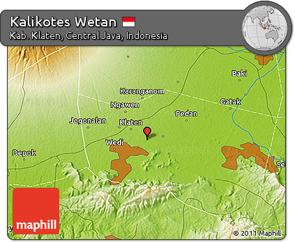 Physical 3D Map of Kalikotes Wetan