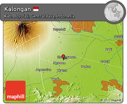 Physical 3D Map of Kalongan
