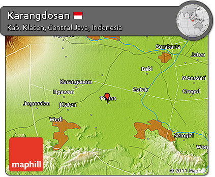 Physical 3D Map of Karangdosan