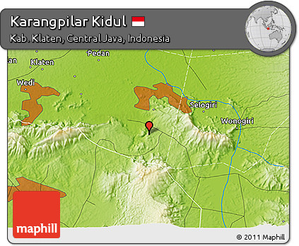 Physical 3D Map of Karangpilar Kidul