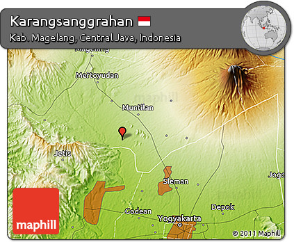 Physical 3D Map of Karangsanggrahan
