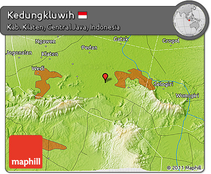 Physical 3D Map of Kedungkluwih