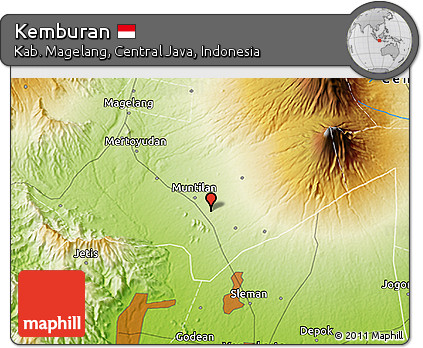 Physical 3D Map of Kemburan