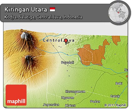 Physical 3D Map of Kiringan Utara
