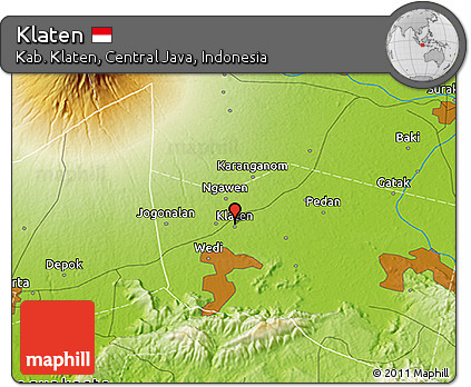 Physical 3D Map of Klaten