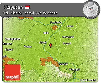 Physical 3D Map of Klayutan
