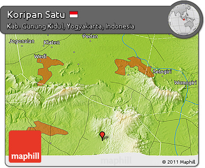 Physical 3D Map of Koripan Satu