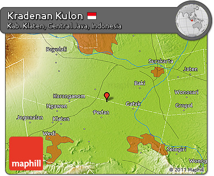 Physical 3D Map of Kradenan Kulon