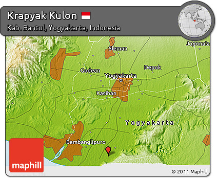 Physical 3D Map of Krapyak Kulon