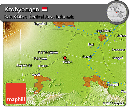 Physical 3D Map of Krobyongan