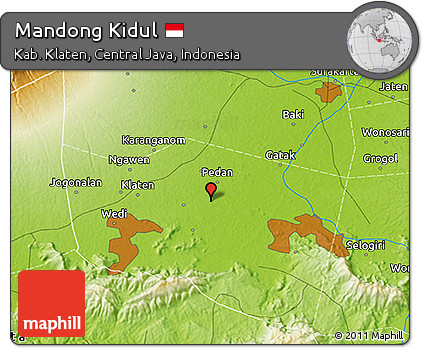 Physical 3D Map of Mandong Kidul
