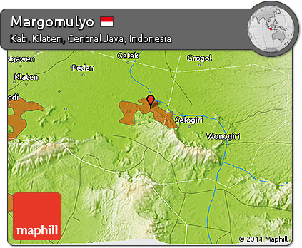 Physical 3D Map of Margomulyo