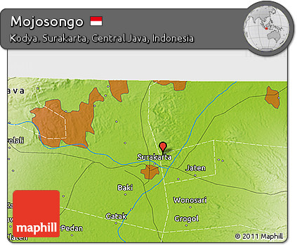Physical 3D Map of Mojosongo