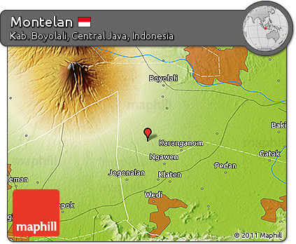 Physical 3D Map of Montelan