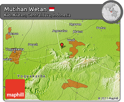 Physical 3D Map of Mutihan Wetan
