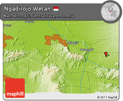 Physical 3D Map of Ngadirojo Wetan