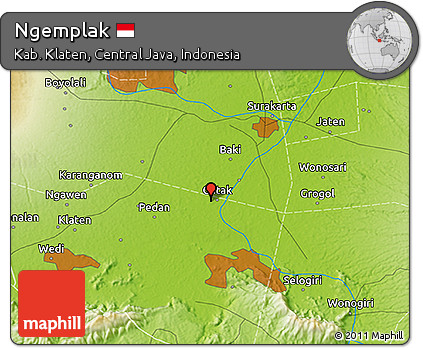 Physical 3D Map of Ngemplak