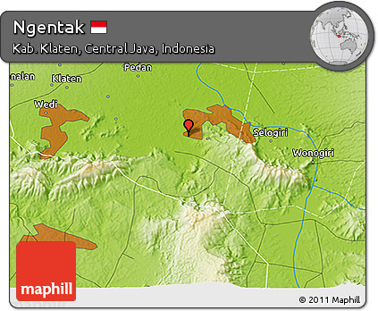 Physical 3D Map of Ngentak