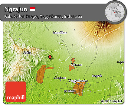 Physical 3D Map of Ngrajun