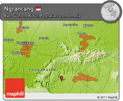 Physical 3D Map of Ngrancang