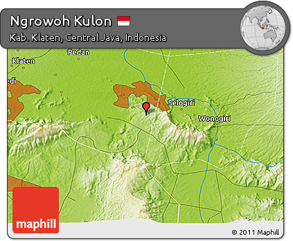 Physical 3D Map of Ngrowoh Kulon