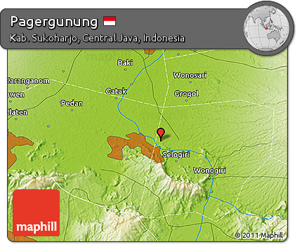 Physical 3D Map of Pagergunung