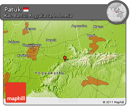 Physical 3D Map of Patuk