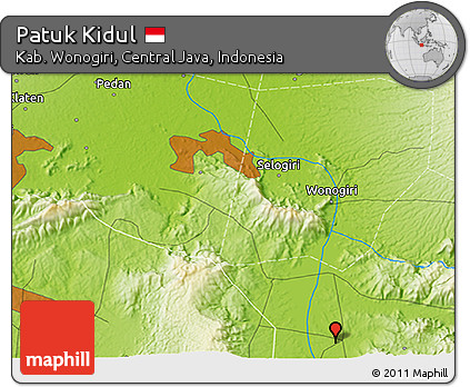 Physical 3D Map of Patuk Kidul