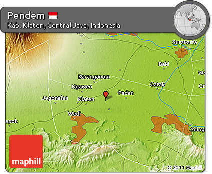 Physical 3D Map of Pendem
