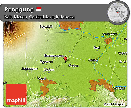 Physical 3D Map of Penggung