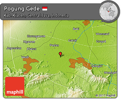 Physical 3D Map of Pogung Gede
