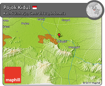 Physical 3D Map of Pojok Kidul