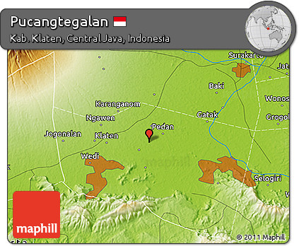 Physical 3D Map of Pucangtegalan