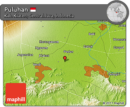 Physical 3D Map of Puluhan