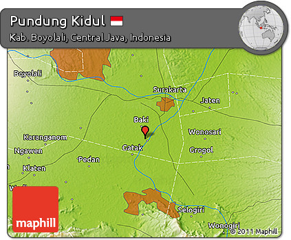 Physical 3D Map of Pundung Kidul