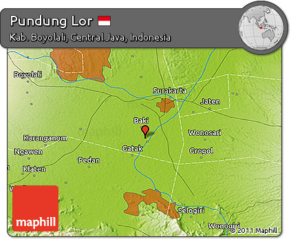 Physical 3D Map of Pundung Lor