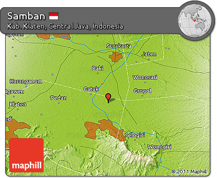 Physical 3D Map of Samban