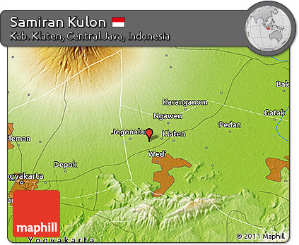Physical 3D Map of Samiran Kulon