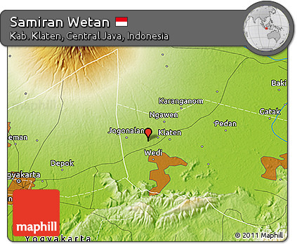 Physical 3D Map of Samiran Wetan