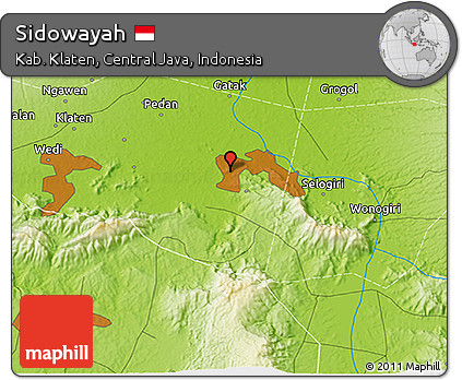Physical 3D Map of Sidowayah