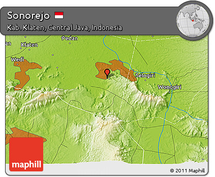 Physical 3D Map of Sonorejo