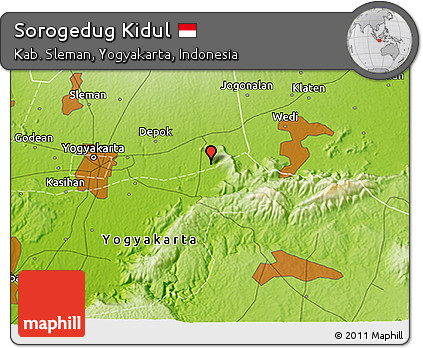 Physical 3D Map of Sorogedug Kidul
